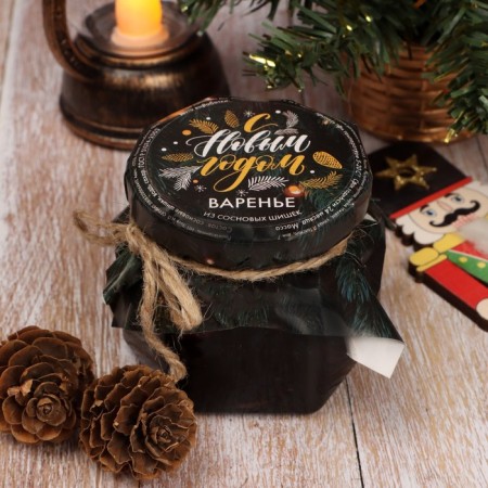 Jam "Happy New Year!" from pine cones, 100 ml-3