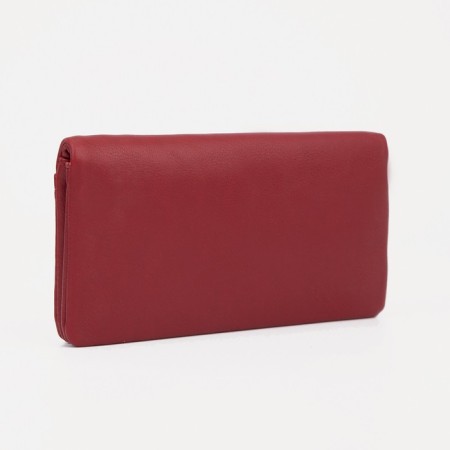 Women's wallet on magnets, red color-1