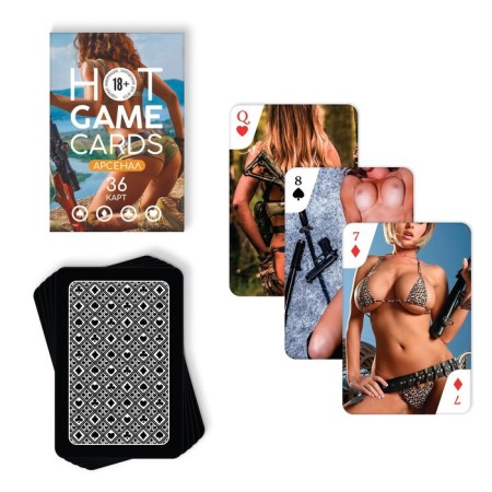 Playing cards "Hot Game Carts" arsenal, 36 cards, 18+-1