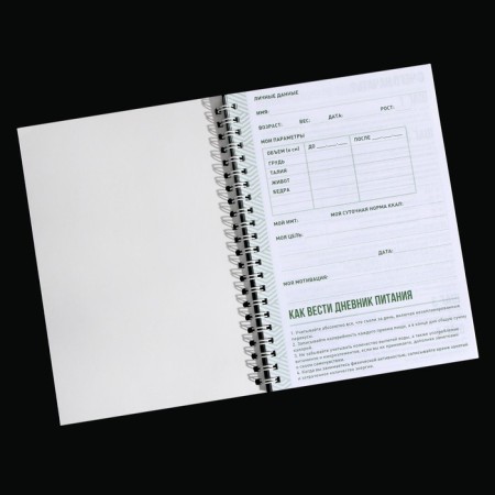 Diary of training on the spring "Proper Nutrition", A5-3