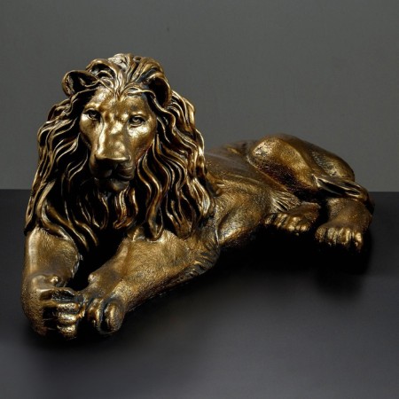 Figure "Leo on vacation" Left, gold, 70x35x25cm