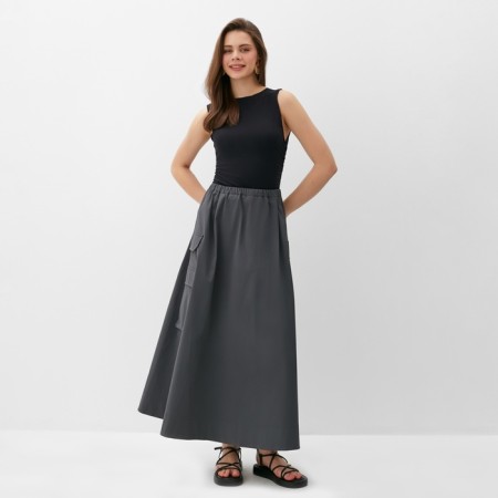 Women's skirt with Minaku pocket: safari color graphite, river 44-7