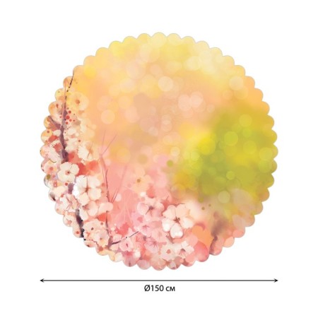 The tablecloth “Colorful Sakura”, Round, Saten, D = 150 cm-1