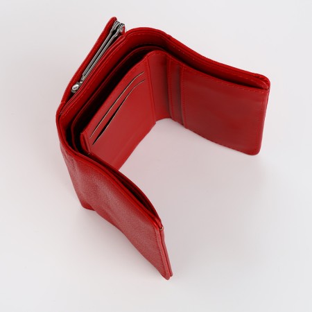 Women's wallet on magnets, red color-4