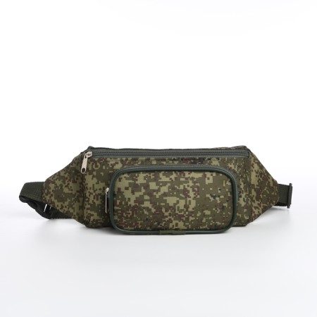 Lightning waist bag, outer pocket, green color/camouflage-1