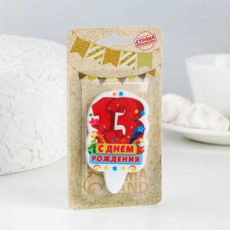 Candle for cake the number "Happy birthday" "13" Red, 6.5 cm-1