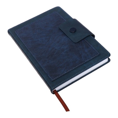 The diary is notathered, A5, 140l, cage, region, on the button, blue-2