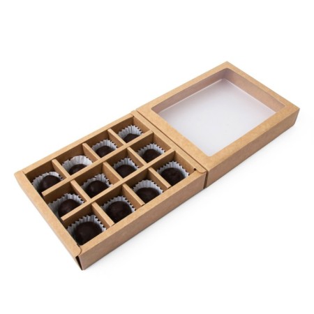 Folding box under 12 sweets, craft, 19 x 15 x 3.6 cm-1