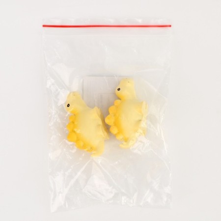 Miniature puppet "dinosaurus", set 2 pcs., Size 1 pc. - 3 × 5.5 × 2 cm, yellow color-6