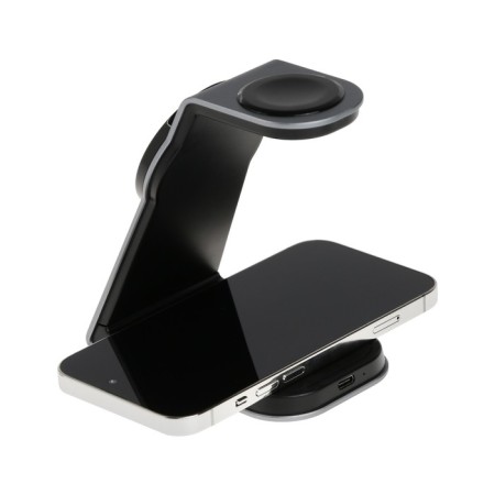 Wireless charger T3, 3 in 1, 15 W + 5 W + 5 W, MAGSAFE, silver-3