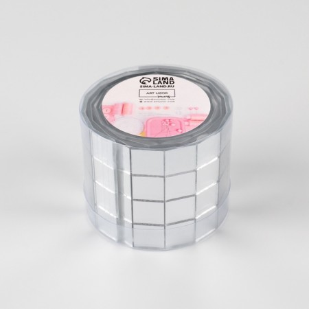 Mirror mosaic adhesive, 1 × 1 cm, 4 rows 4 cm × 1 m, silver glass-11