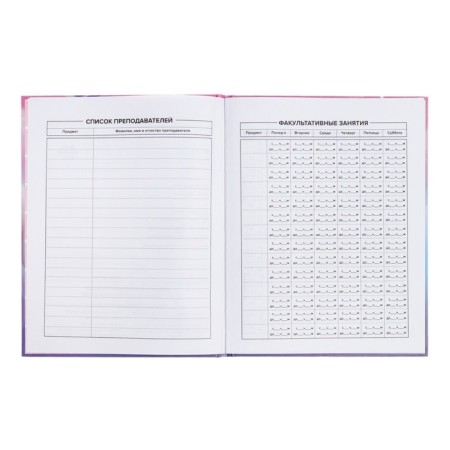 School diary for grades 1-11, 48 sheets "Alice", hard cover, selective pearl varnish, foil embossing, matte lamination, universal cheat sheet, block 65g/m2-5