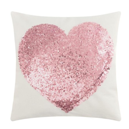 Pillowcase decorative Ethel "Heart" Color Pink, 40 x 40 cm, velor