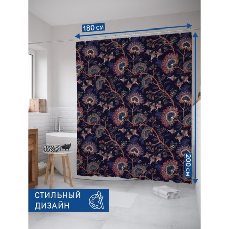 Photostore for the bathroom "Eastern mood", Saten, size 180x200 cm-1