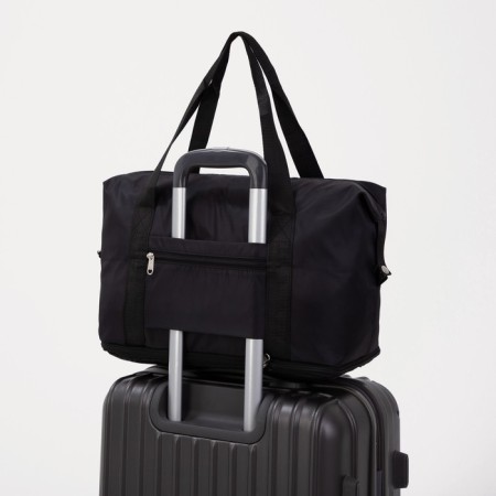 Sports bag with lightning, with an increase, external pocket, black color-4