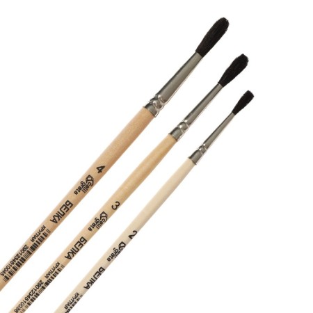 Set of protein brushes 3 pieces, calligrata No. 2 (round No. 2, 3, 4), wooden handle-3