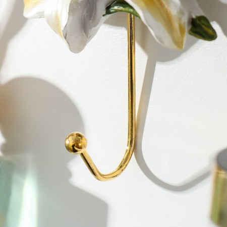 Decorative polystone hook, Lilia metal 10.3x8.8 cm-1