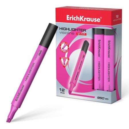 Marker Text Moistener Erichkrause Visioline V-17, 0.6-4.5 mm, water-based ink, pink
