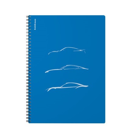 A4 notebook 80 sheets, a cage on a spiral, erichkrause, "mirage" plastic cover blue-1