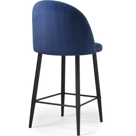 Metal amisore stool/velor, black/blue 48x53x95 cm-3