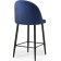 Metal amisore stool/velor, black/blue 48x53x95 cm