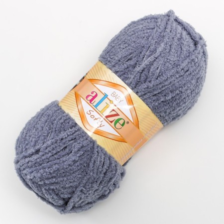 Yarn "Softy" 100% micropoliester 115m/50g (119 gray sky)-1
