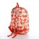 School backpack of textiles on a zipper, 3 pockets, color orange color