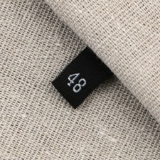 Textile strip “48”, 4.6 x 1.1 cm, black color