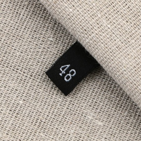 Textile strip “48”, 4.6 x 1.1 cm, black color