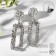 Earrings Metal "Caribbean" rectangular, silver color