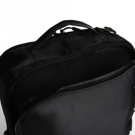 A backpack-samka with a zipper, 2 external pockets, black color-7
