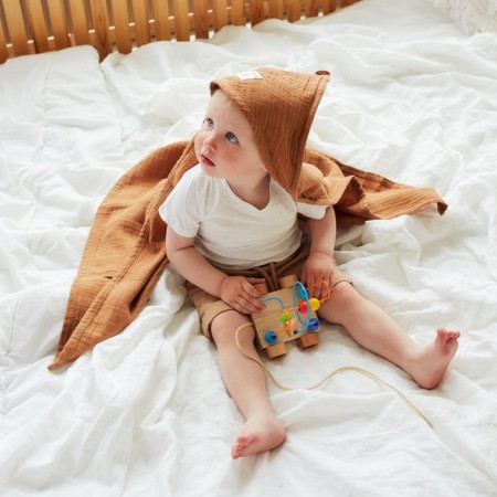 Toward Corner Muslim crumb I, 75x75 cm, cinnamon color, 100% cotton, 3-p, 180 g/m2-3