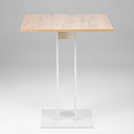 The table dining on one leg Sandro, 650x650x780, white/oak craft gold-2