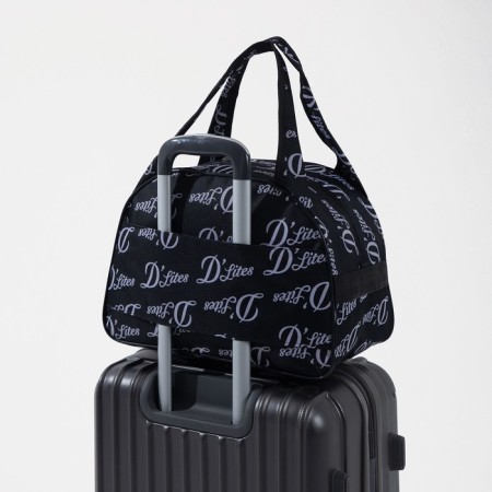 Road bag with a zipper, a suitcase holder, black color-3