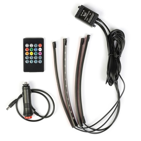 Salon backlight 12 LED-5050, 22 cm, remote control, light music, multicate RGB, 4 pcs-1