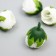 Budon on the leg for decoration "Rose Pionoid bud" white 2.5x3 cm