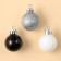 Christmas balls New Year, for the New Year, plastic, d = 3 cm, 6 pcs., Black, silver, white color