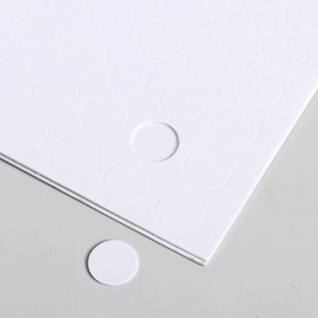 Adhesive tape double -sided "round white" diameter 1.5 cm on a sheet 100x18.5 cm
