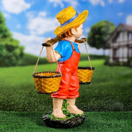 Garden figure "Boy with a rocker" 48x40x19cm-1