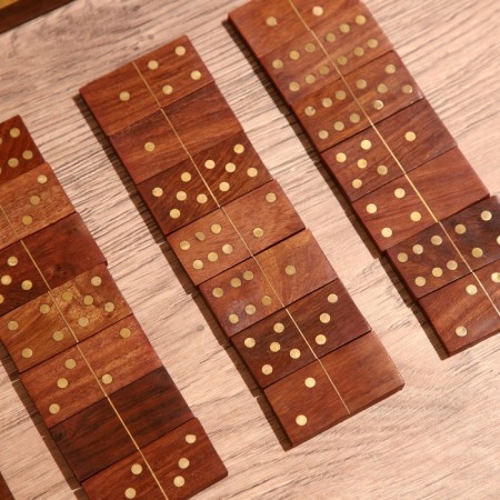 Game table "Domino" in a casket 20x7.5x5 cm, a tree shisham-6