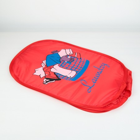 Basket basket "Big washing", folding, 32 × 32 × 52 cm, red color-1