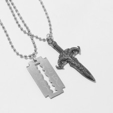 Unisex “Uzolnoi” Kulons of the blade and dagger, the color is gray-silver, 45 cm