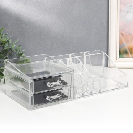 Organizer Casket Plastic 2 Boxes Transparent 9x15x30.5 cm