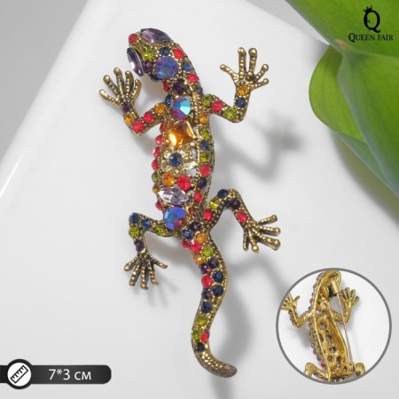 Brooch "Lizard" Royal, colored in black gold