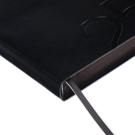 Dated 2025 diary, Escalada, A6+ 176 sheets, soft cover, artificial leather, pancake embossing, tinted block 70 g/m2, black-3
