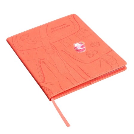 Universal Grade 1-11 Diary, 48 sheets "Pink backpack", solid artificial leather cover, uplift, pancake embossing, lies, universal cheat sheet, block 80 g/m2-1