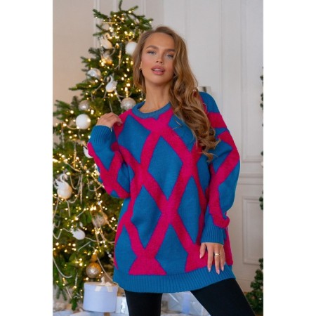 Female jumper, size 42-48, blue color, red-2