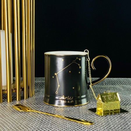 Lenardi mug "Signs of the zodiac. Aries ", with a spoon and filter, 360 ml