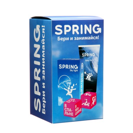 Spring set with playing cubes: lubricant Easy Go 100, ml. + Sky Lig condoms-1