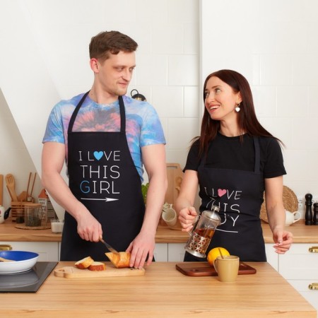 Apron Ethel I Love this Guy 60x70 cm, 100% cotton, reps 210 g/m2-1